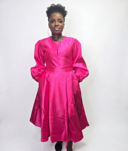 The "Radiance" Puff-Sleeve Midi